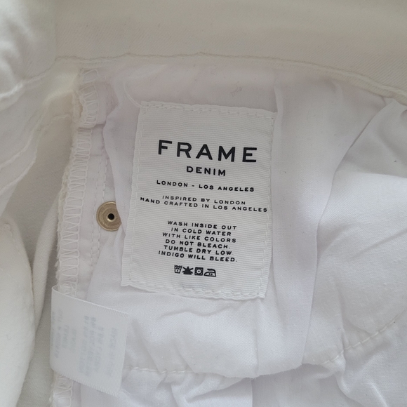 Frame Denim Women's Le Skinny De Jeanne Jeans White RARE Single Knee Rip Sz 28 - Picture 4 of 8